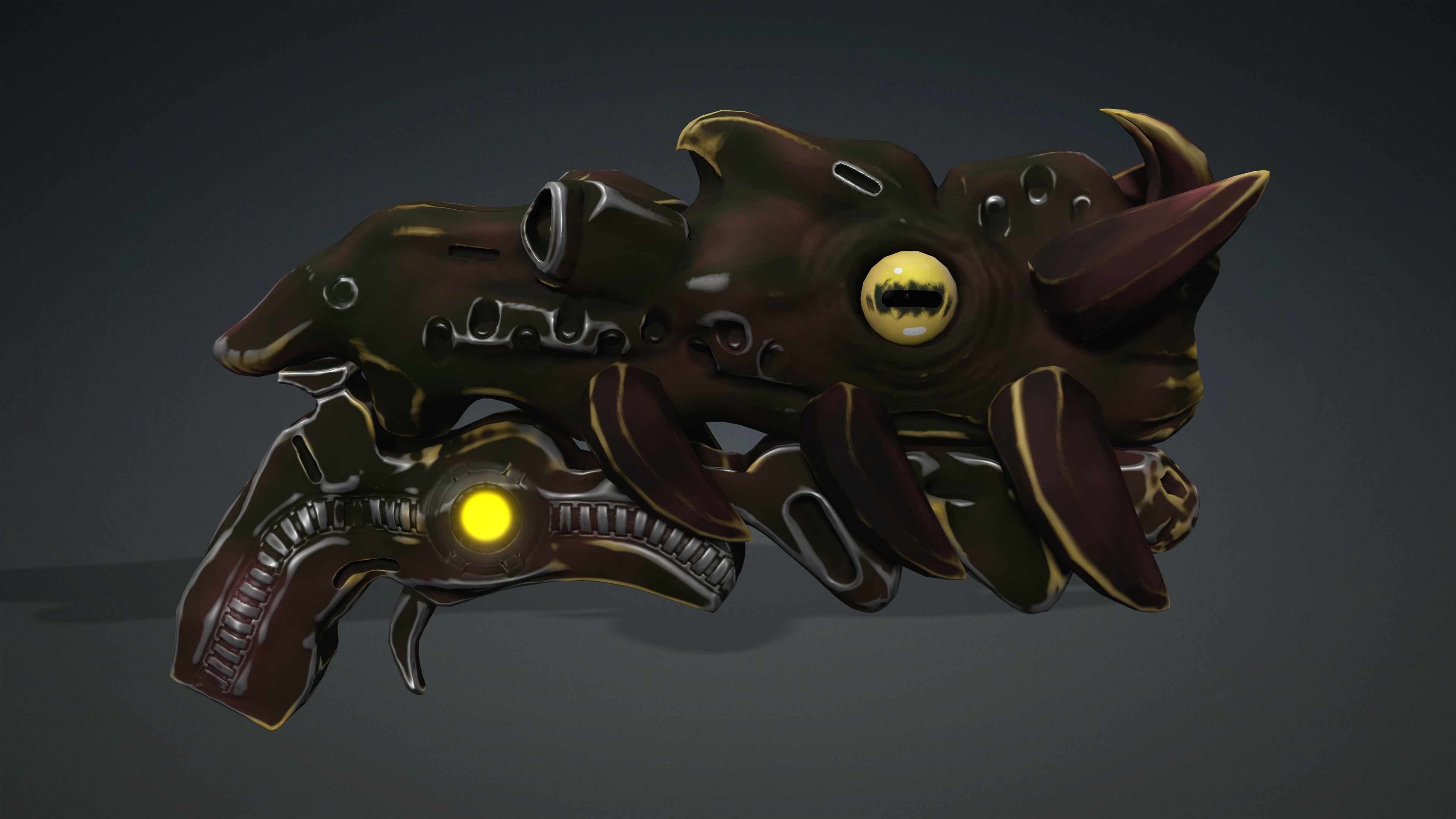 Squid Monster Gun Low-poly 3D model_4