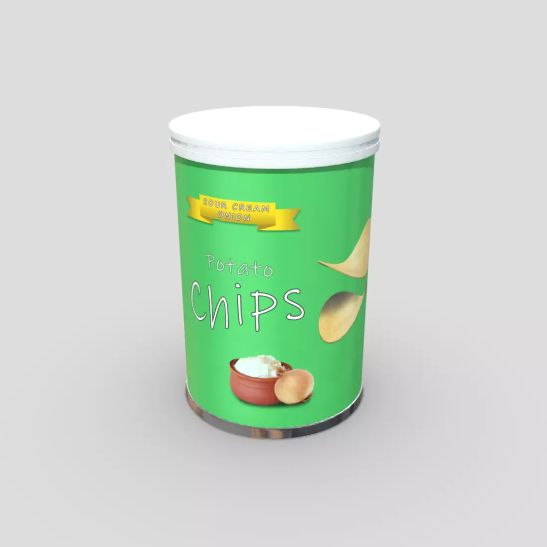 Potato Chips Tube 4 Low-poly 3D model