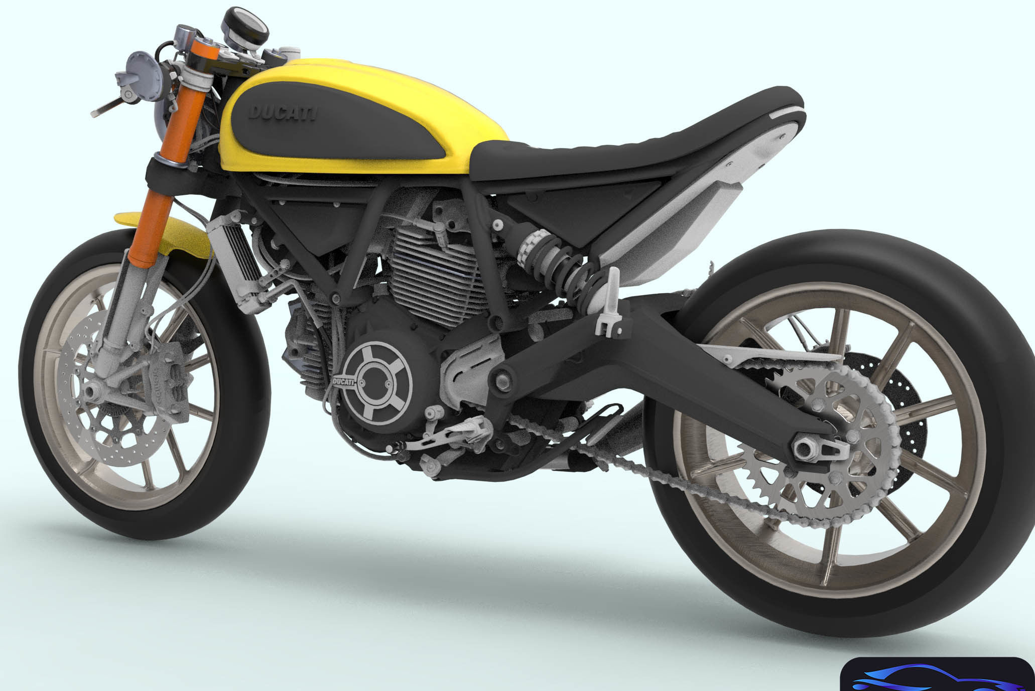Ducati Scrambler for 3dprinting 3D model_3