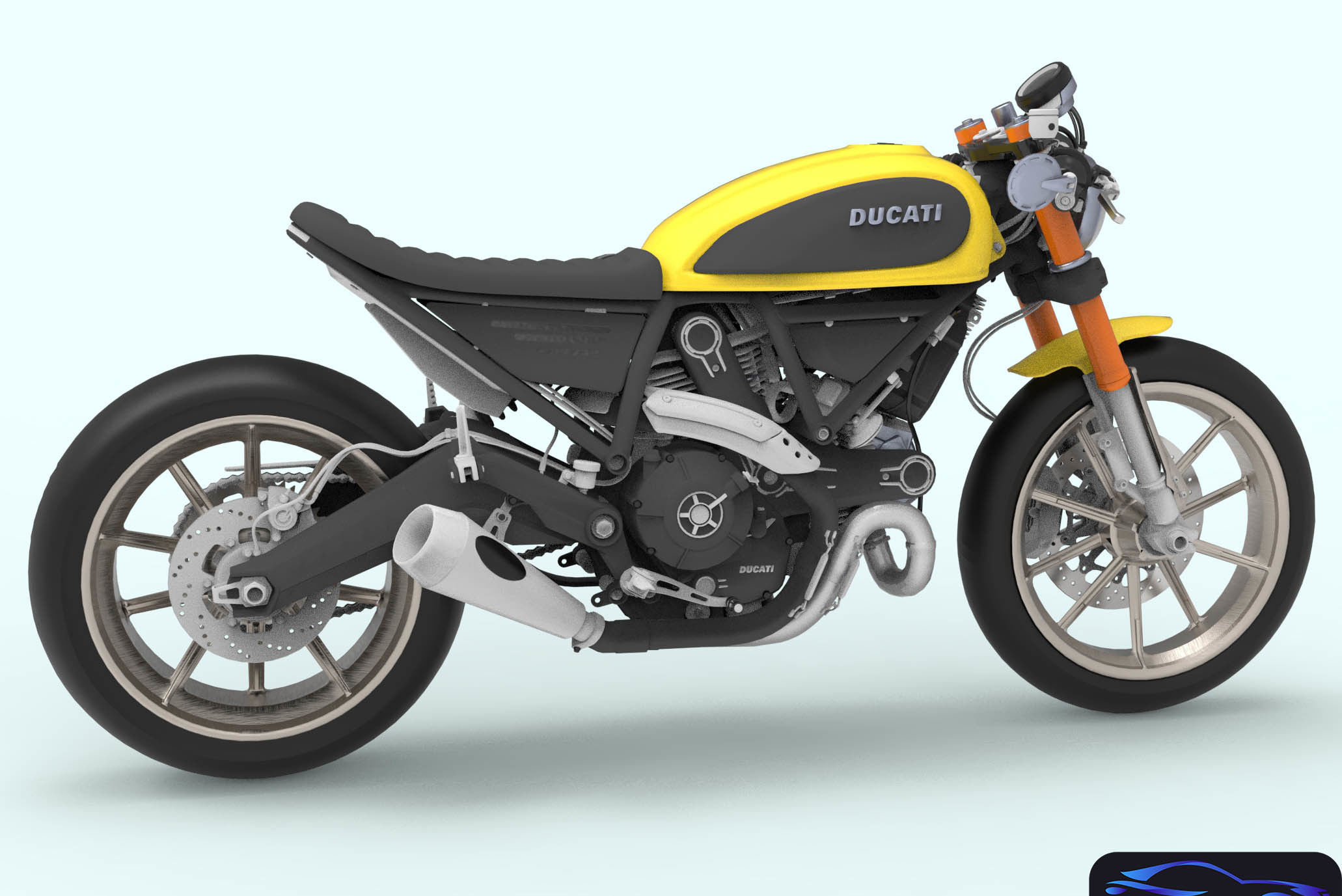 Ducati Scrambler for 3dprinting 3D model_5