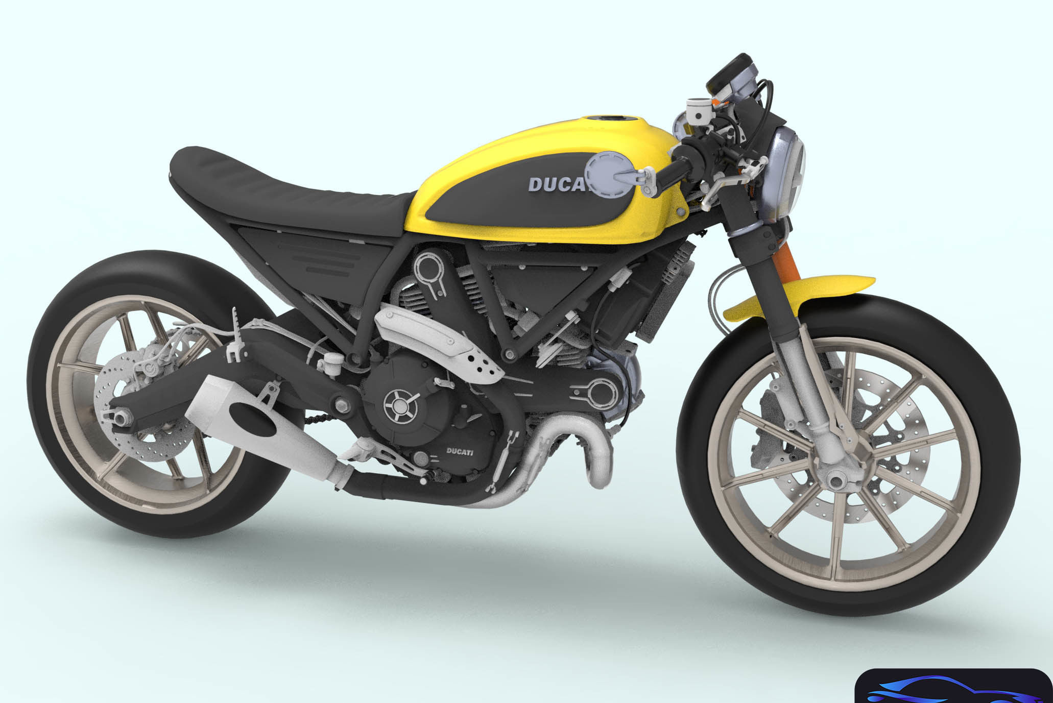 Ducati Scrambler for 3dprinting 3D model_6