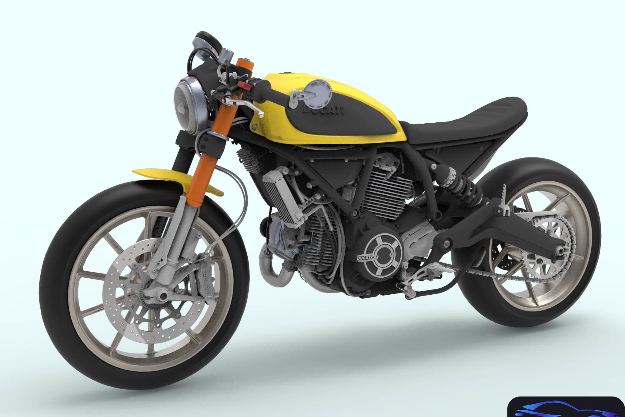Ducati Scrambler for 3dprinting 3D model_1