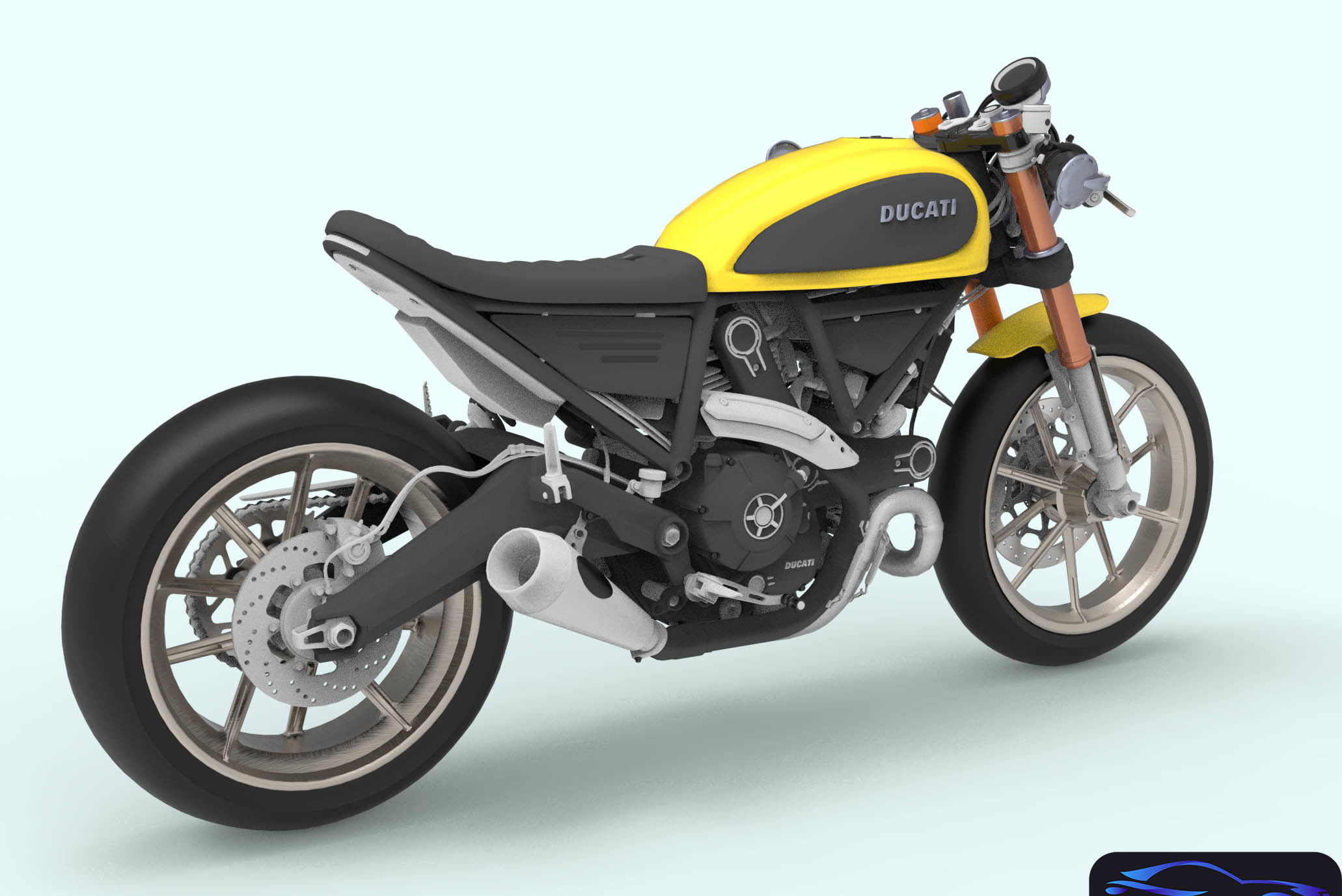 Ducati Scrambler for 3dprinting 3D model_8