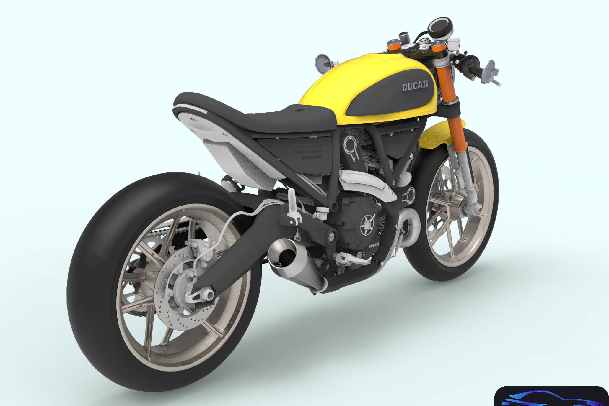 Ducati Scrambler for 3dprinting 3D model_7