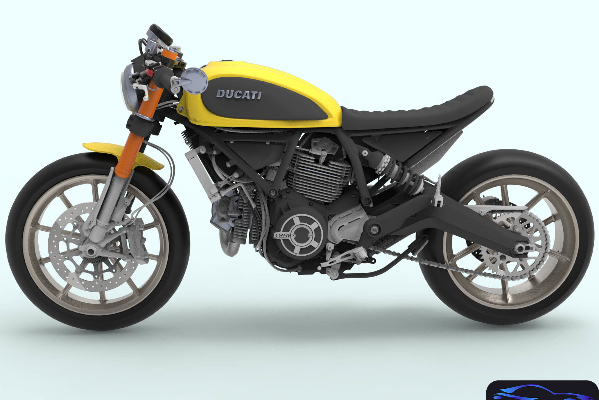 Ducati Scrambler for 3dprinting 3D model_4