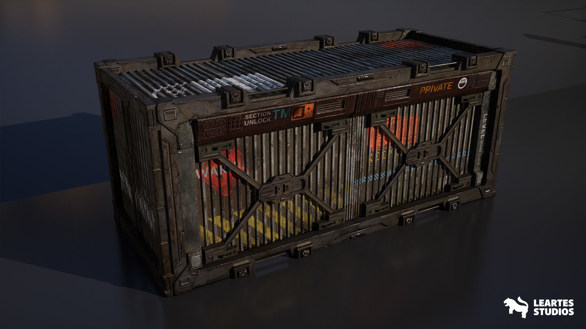 Cyberpunk Rooftop Market Environment Low-poly 3D model_17