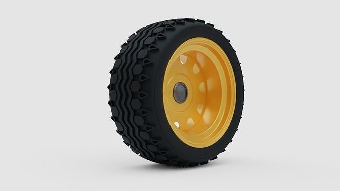 LawnMower Wheel With Rim Low-poly 3D model