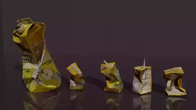 Crushed Juice Cartons