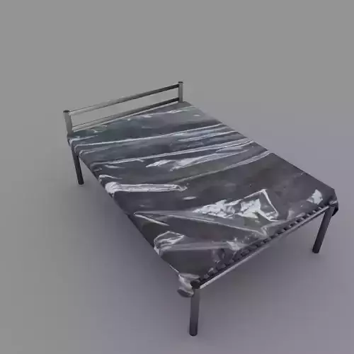 Plastic covered bed Low-poly 3D model Plastic covered bed Low-poly 3D model