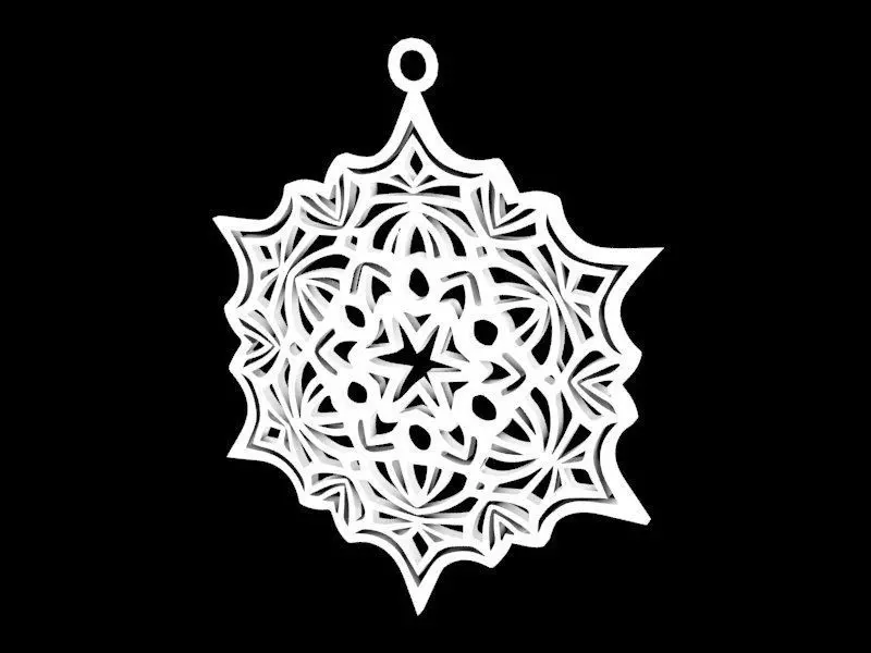 Snowflake Ornament 3D print model_0