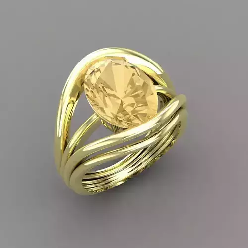Diamond Ring For Woman 3D Print Model 3D print model