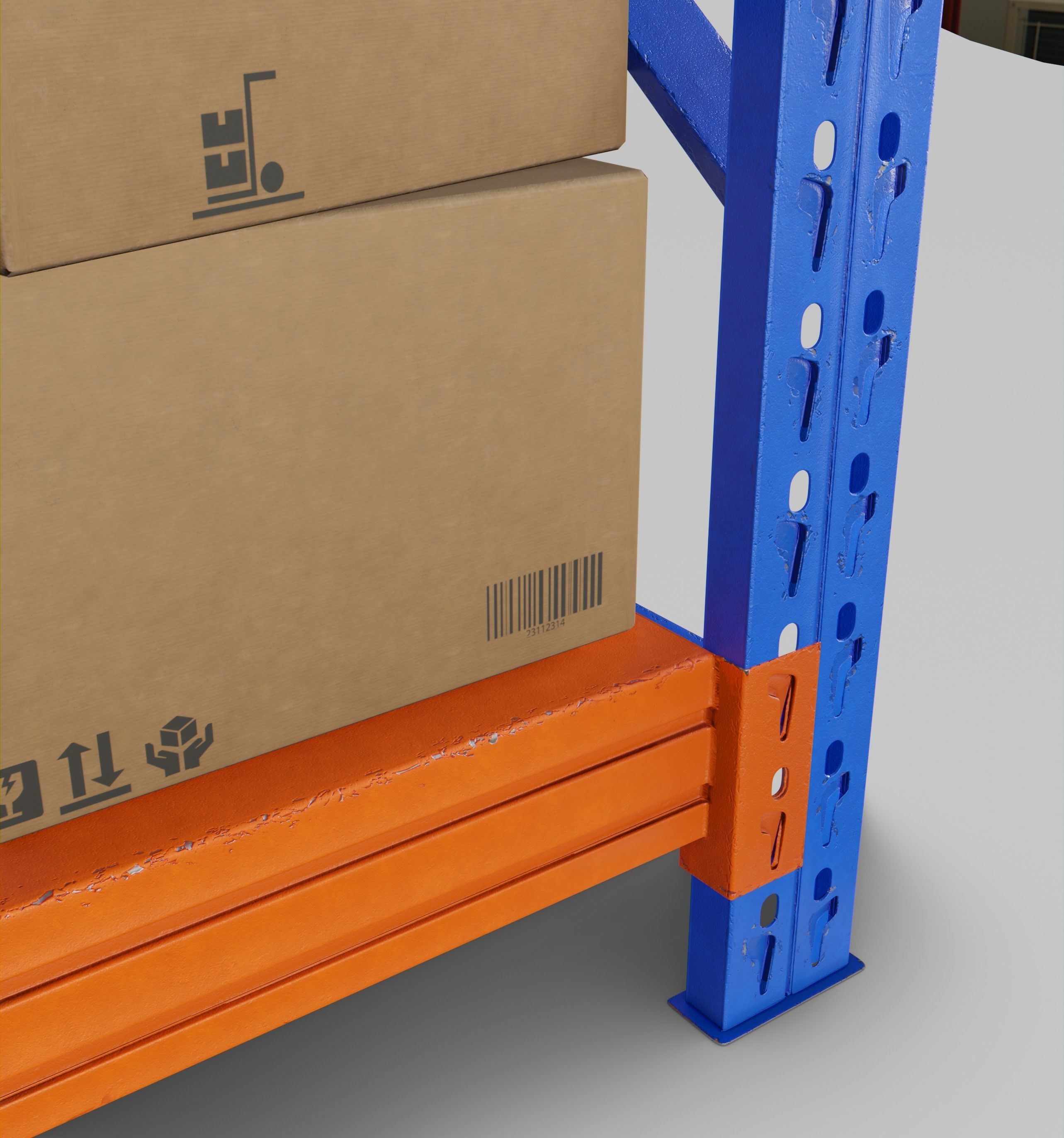  storage shelf storage rack warehouse kits Low-poly 3D model_5