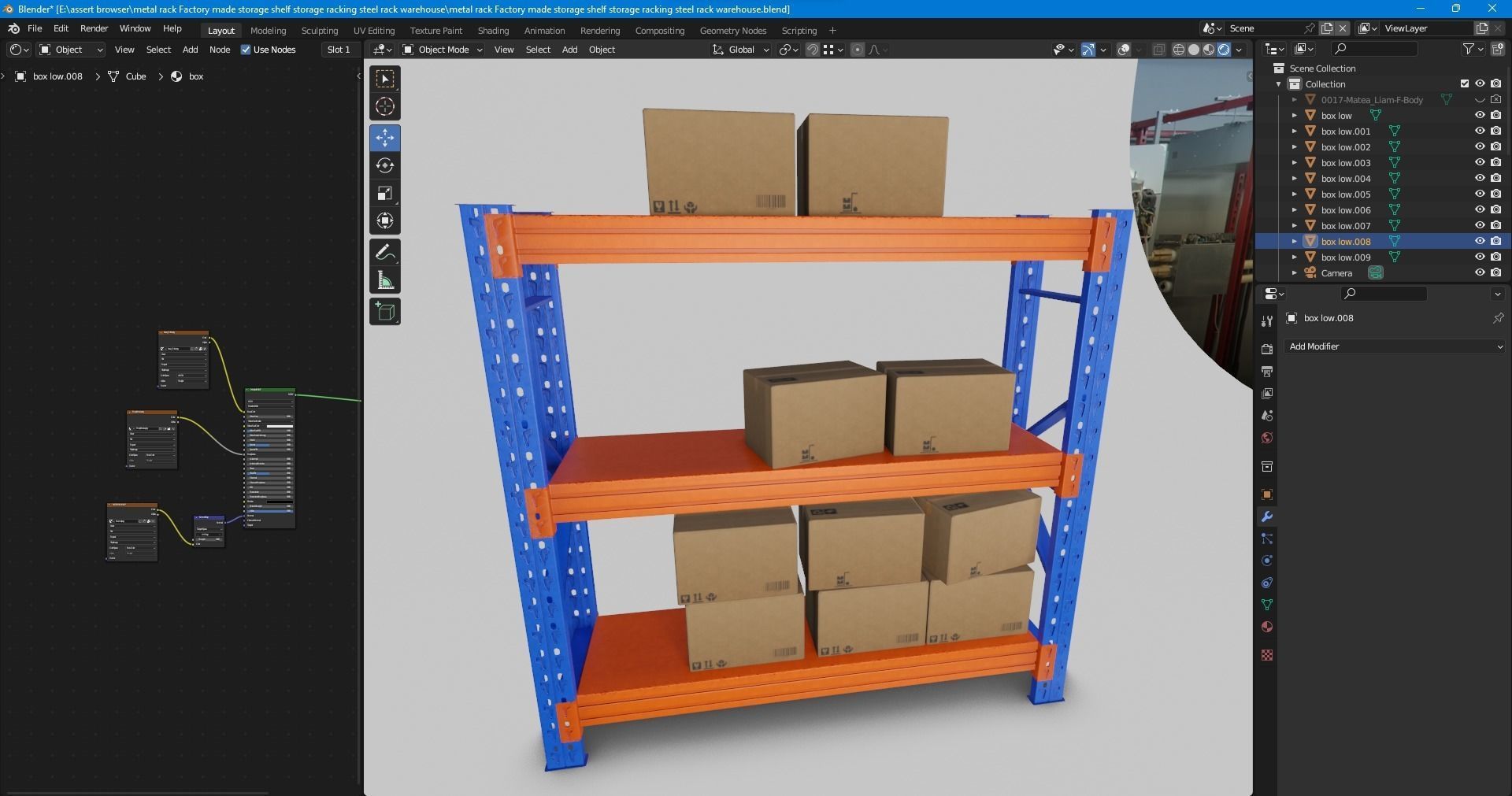  storage shelf storage rack warehouse kits Low-poly 3D model_18