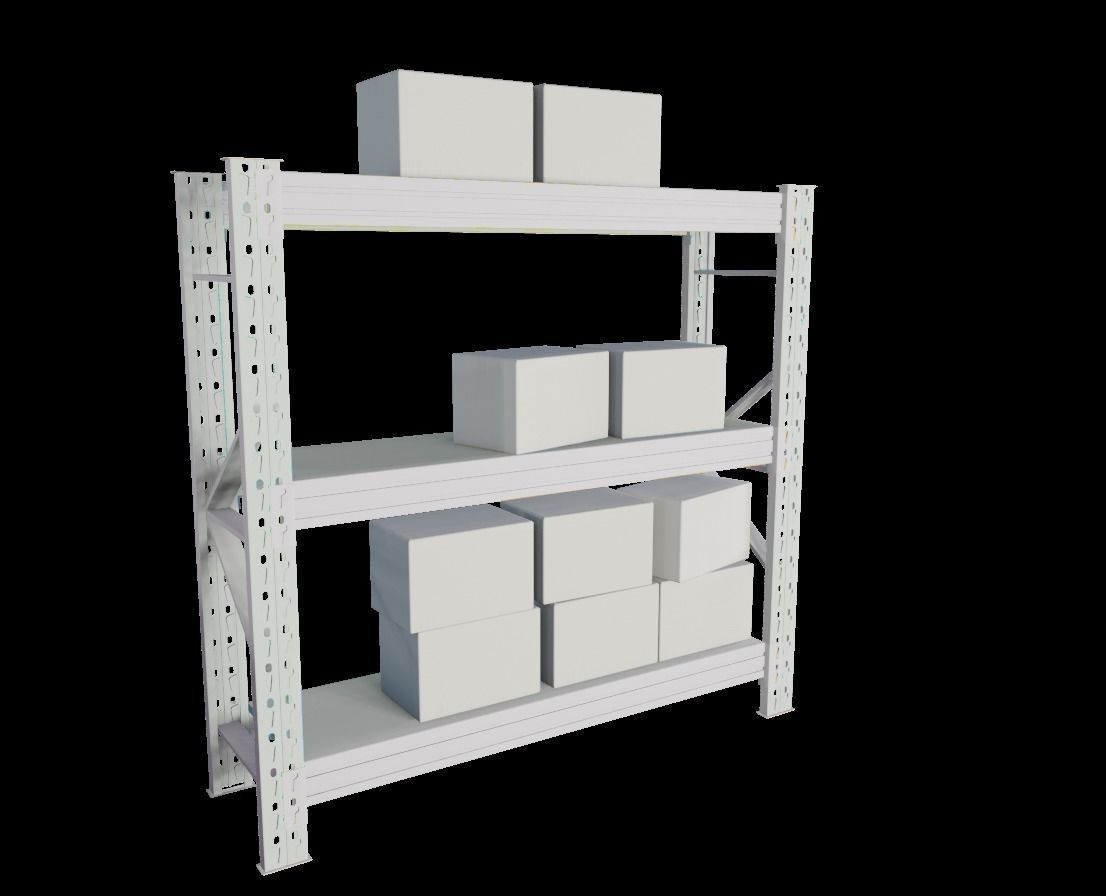  storage shelf storage rack warehouse kits Low-poly 3D model_6