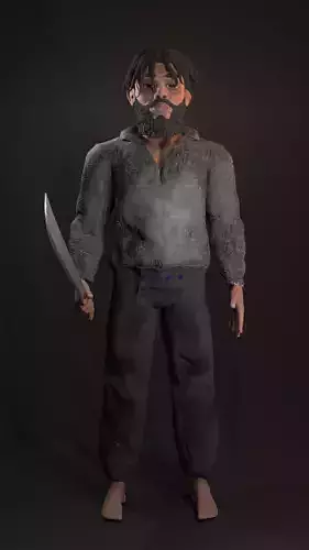 Rigged Afro-American man