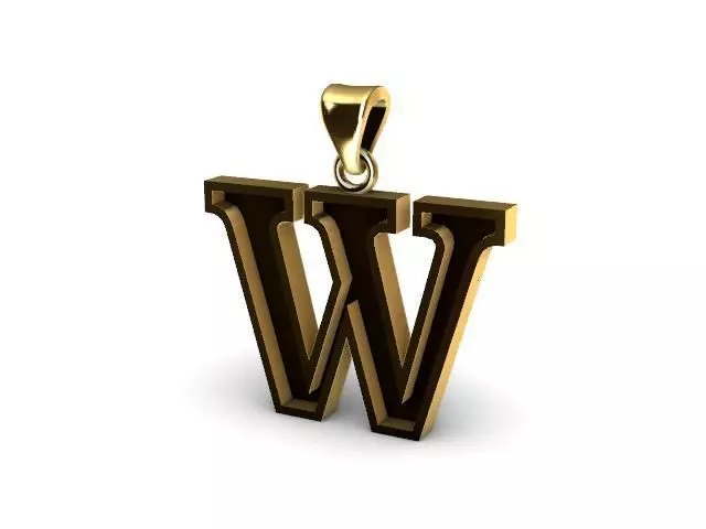 letter W pendant 3D print model