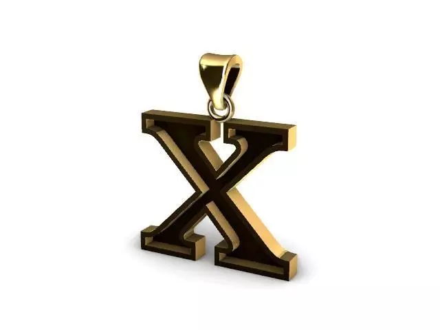 letter X pendant 3D print model