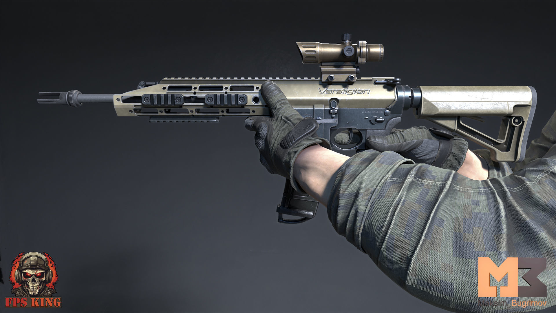 FPS Automatic Rifle 01 Animations Low-poly 3D model_6