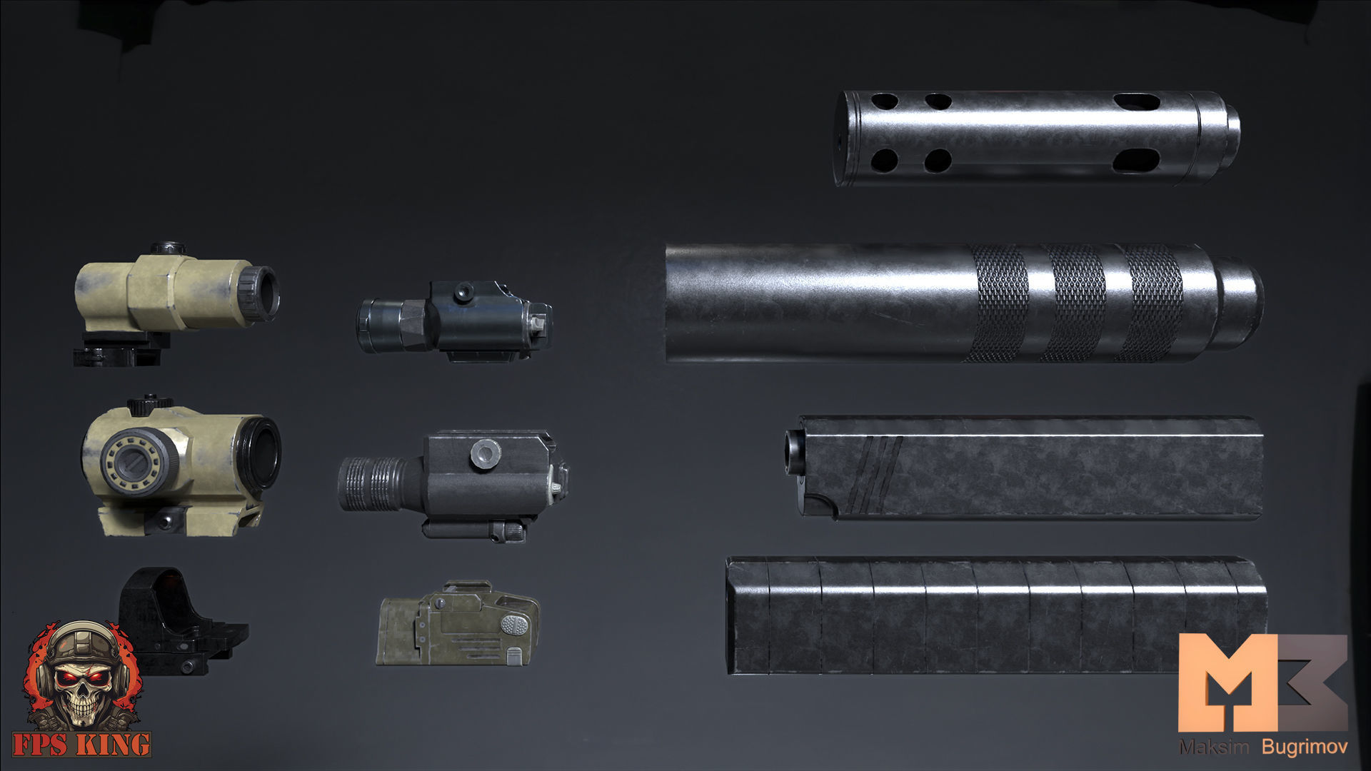 FPS Automatic Rifle 01 Animations Low-poly 3D model_7