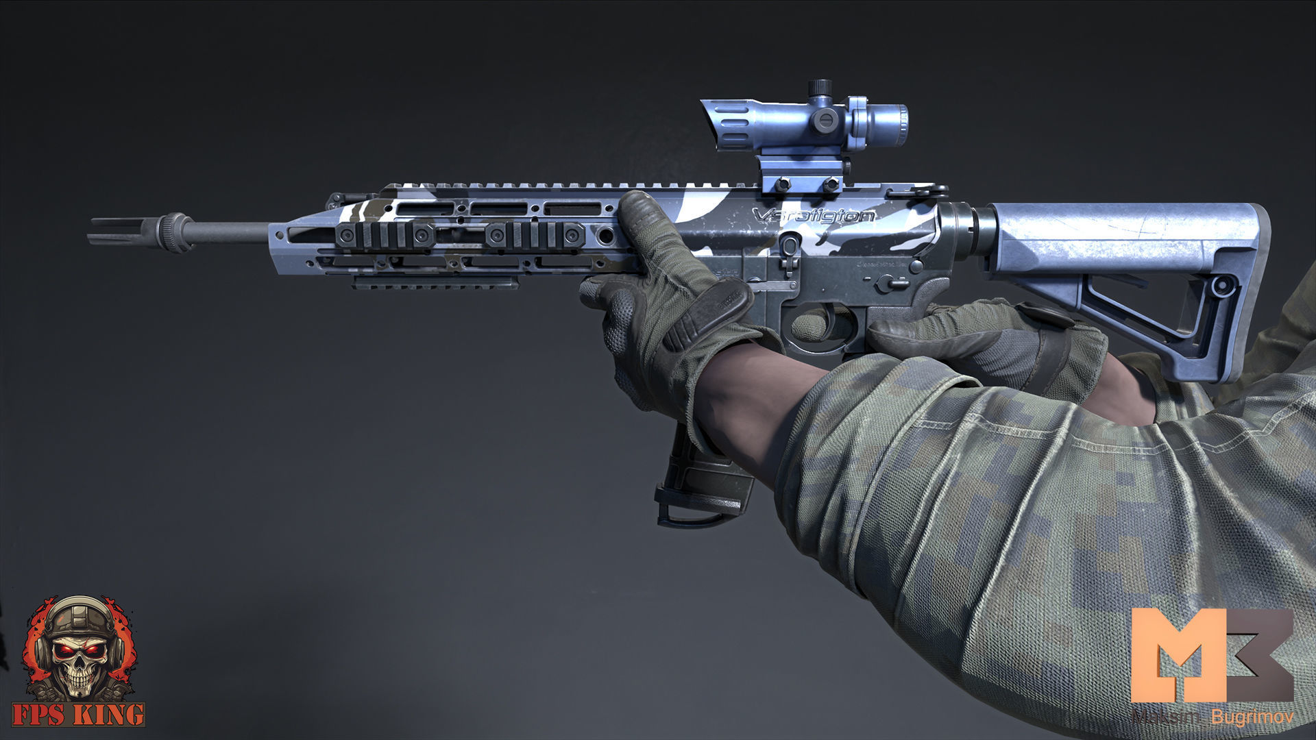 FPS Automatic Rifle 01 Animations Low-poly 3D model_4