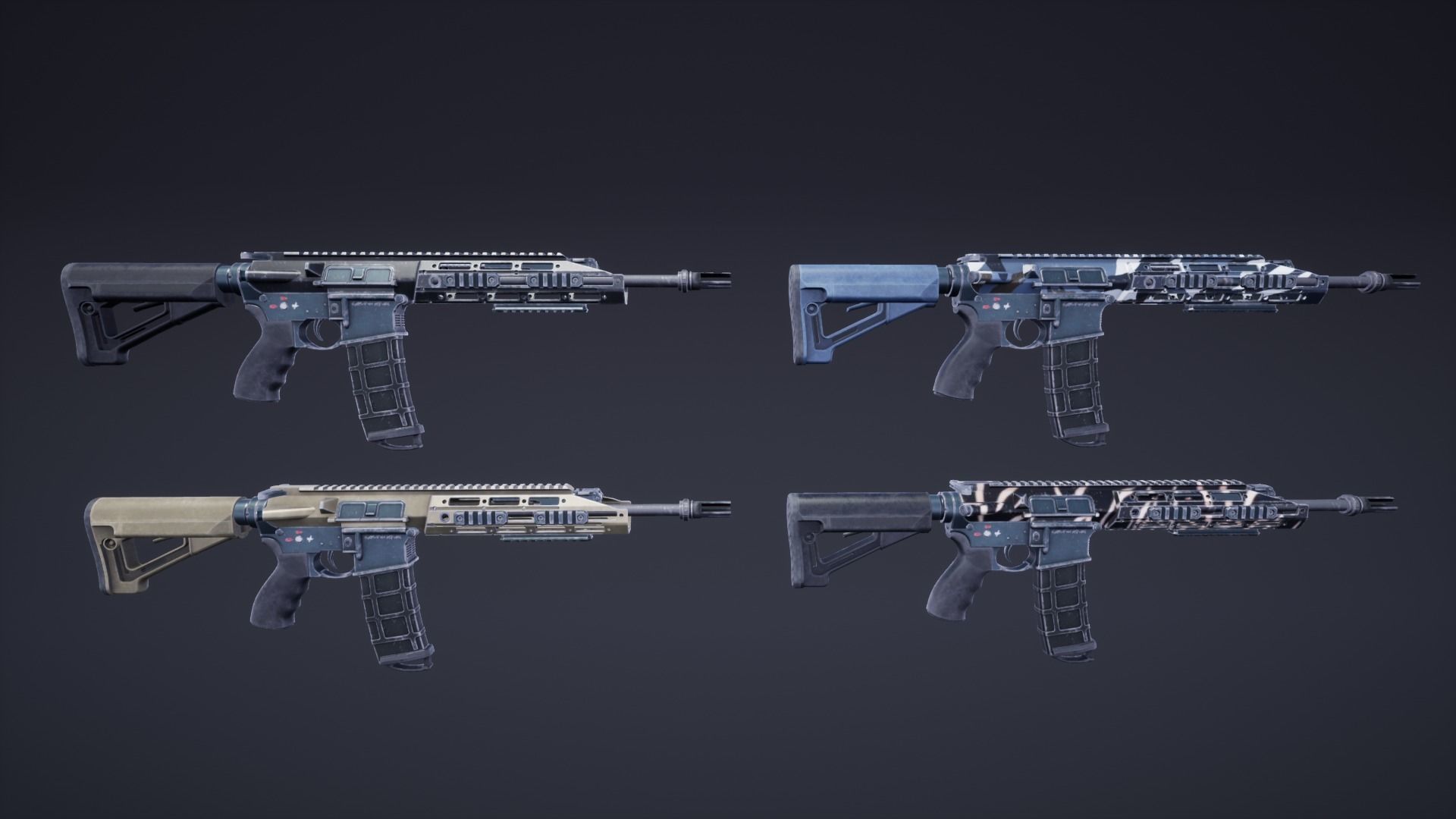 FPS Automatic Rifle 01 Animations Low-poly 3D model_8