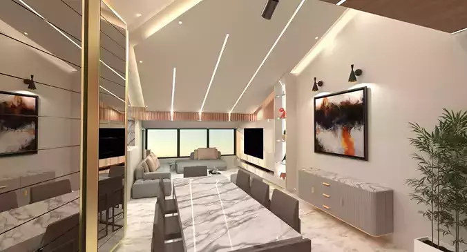 Modern Home with Roof Ceiling