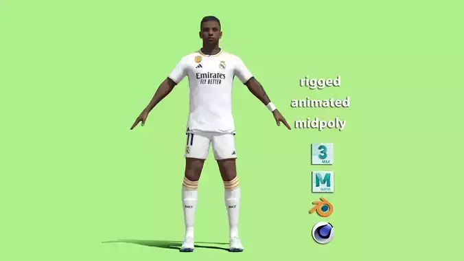 T-Pose Rodrygo Real Madrid 23-24 3D model