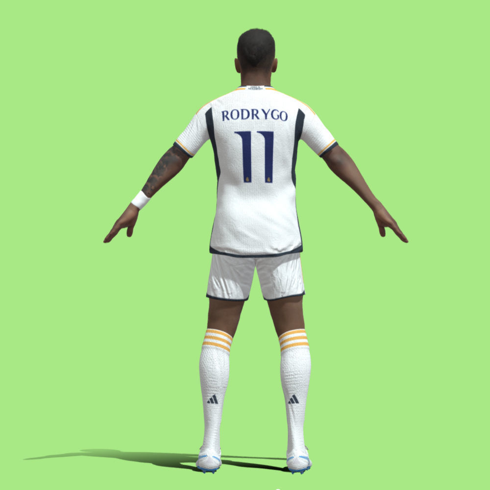 T-Pose Rodrygo Real Madrid 23-24 3D model_2