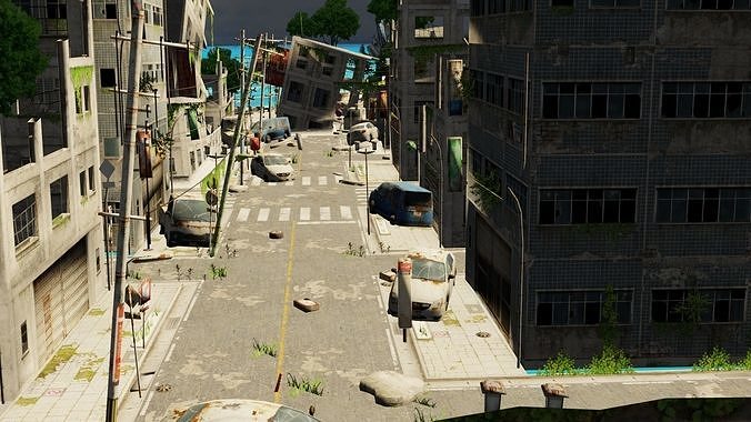 Post Apocalyptic City 3D model