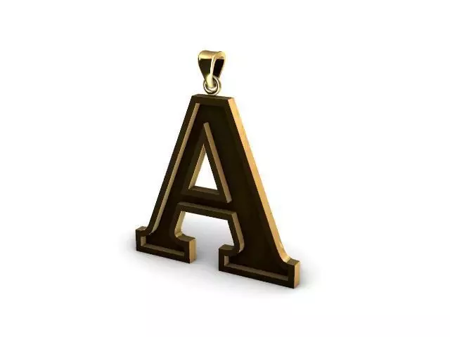 letter A pendant 3D print model
