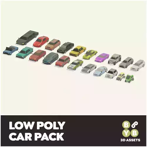 Stylized Lowpoly Car Pack - 3D Model 