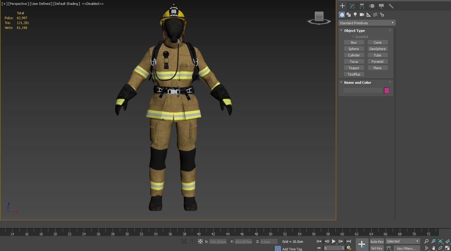Female Firefighter Outfit Low-poly 3D model_4
