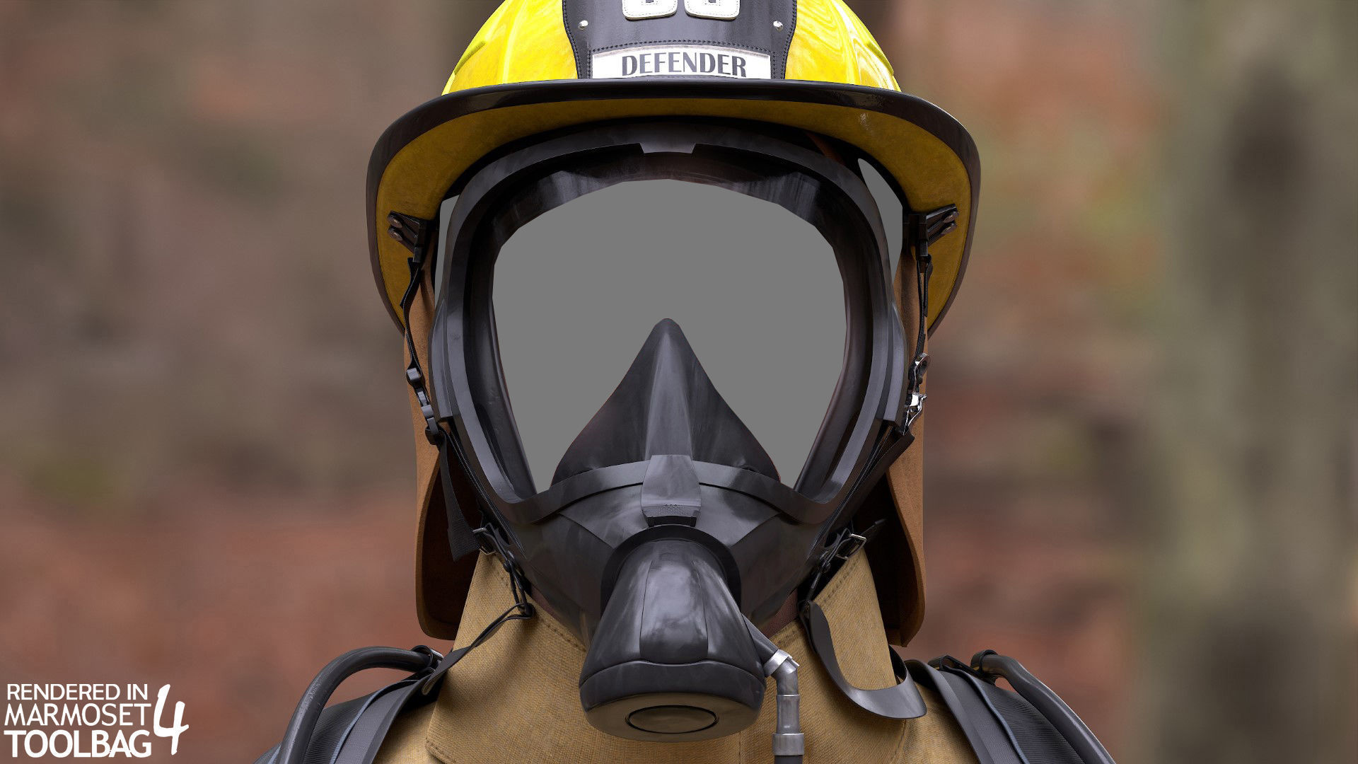 Female Firefighter Outfit Low-poly 3D model_11