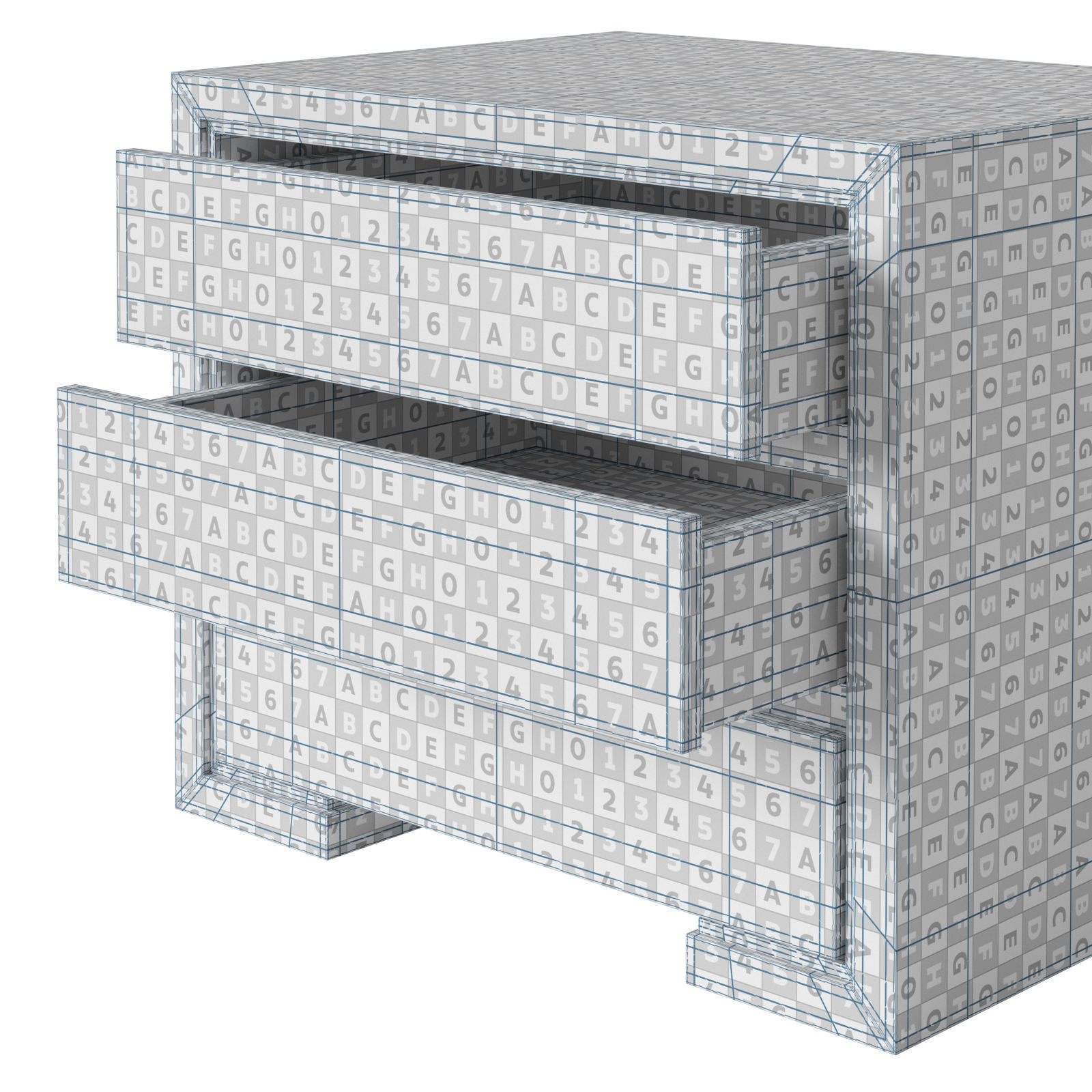 Restoration Hardware Enzo open and closed nightstand 3D model_12