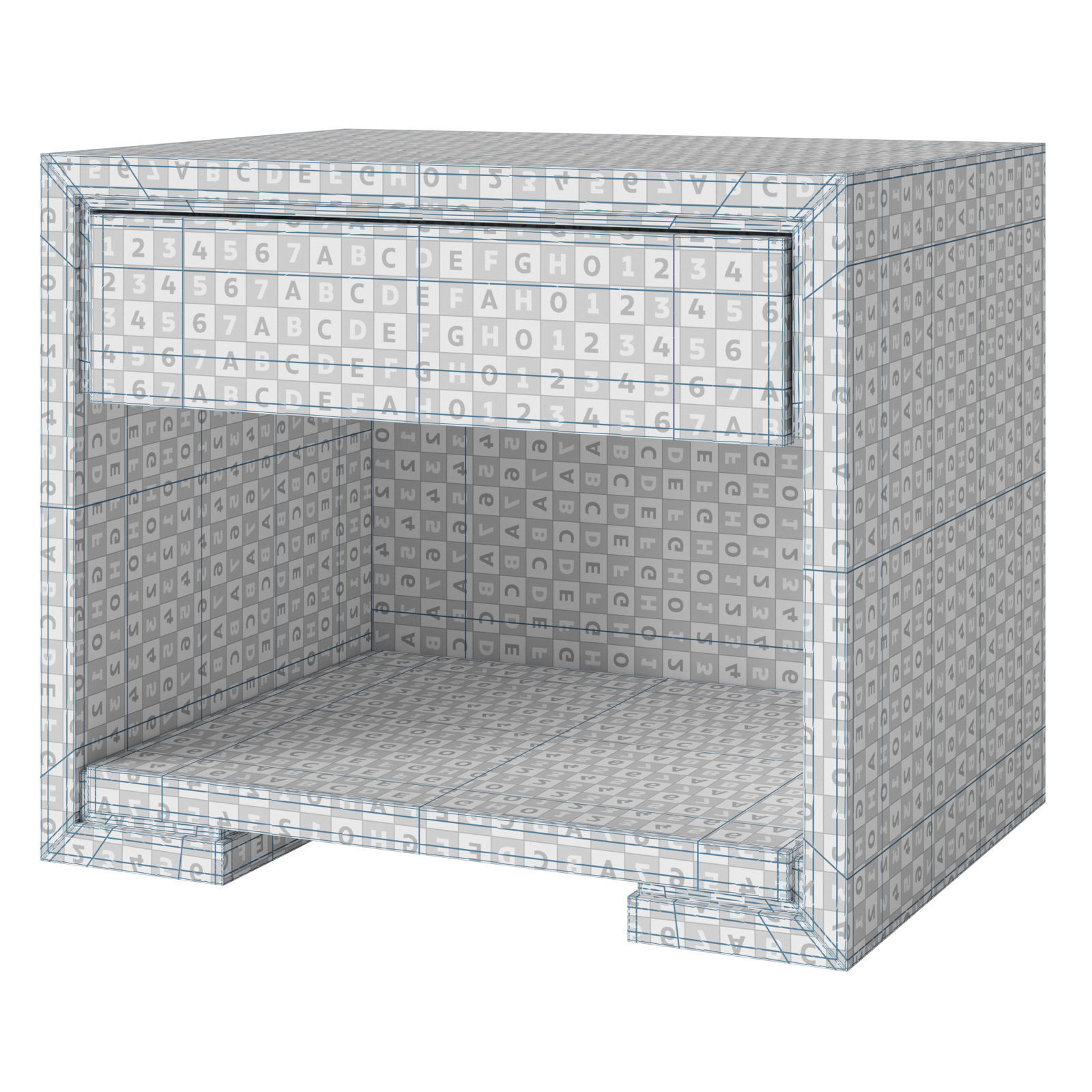 Restoration Hardware Enzo open and closed nightstand 3D model_8