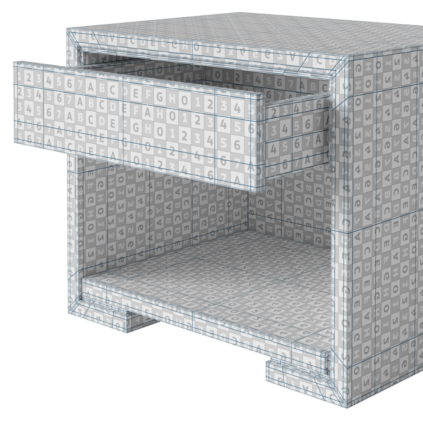 Restoration Hardware Enzo open and closed nightstand 3D model_9