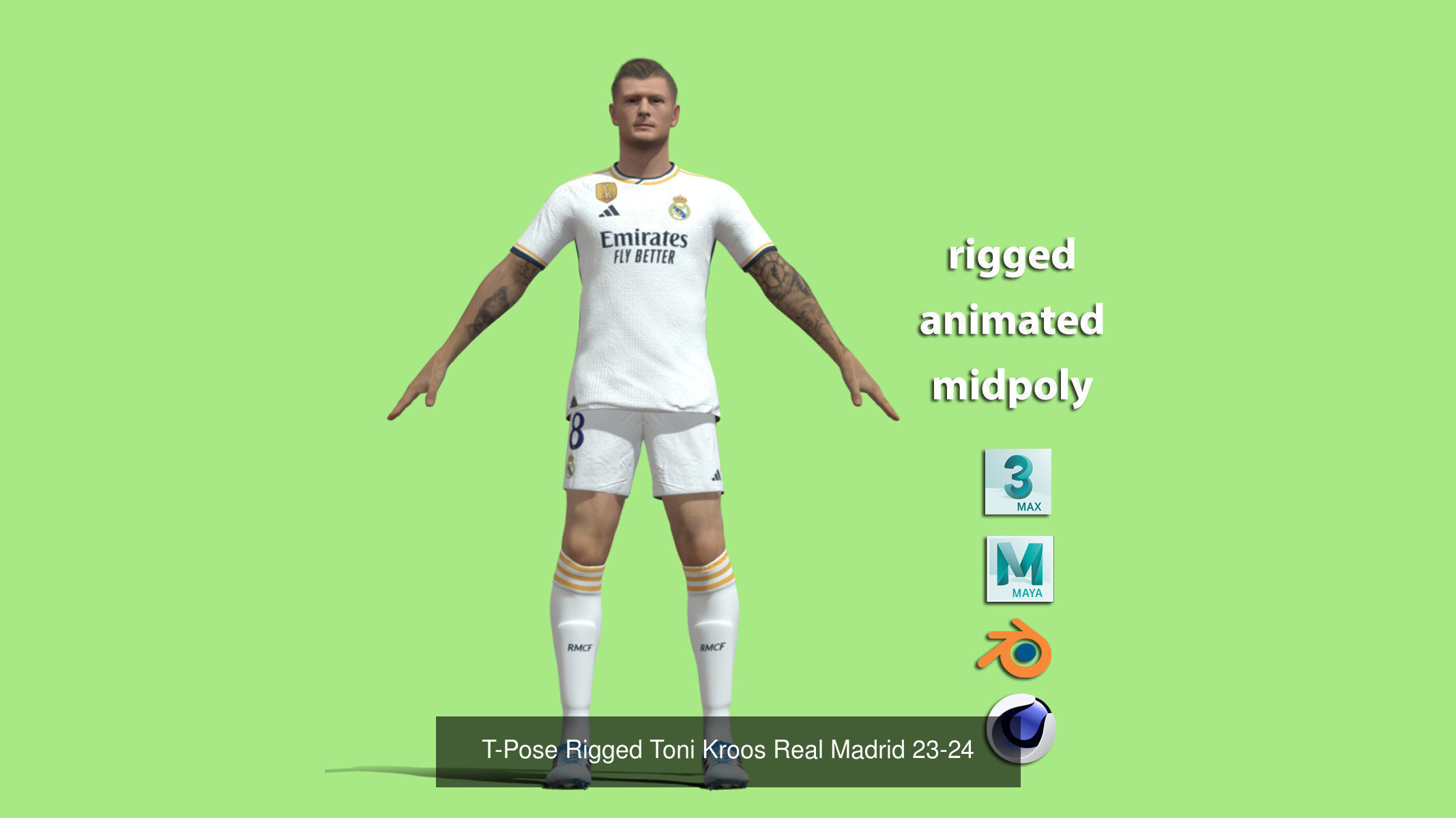 Real Madrid Squad 23-24 18 players  3D Model Collection_11