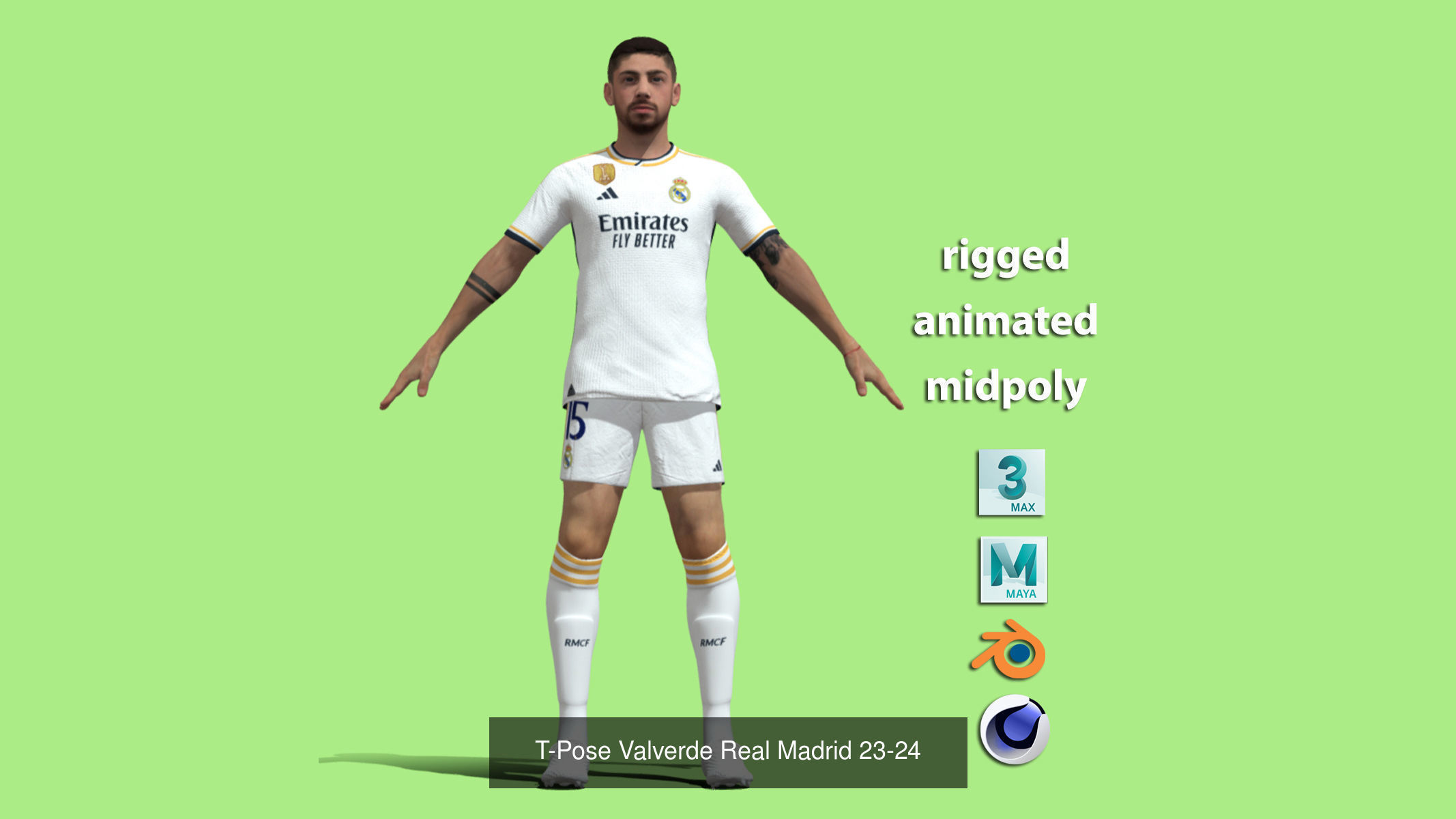 Real Madrid Squad 23-24 18 players  3D Model Collection_17