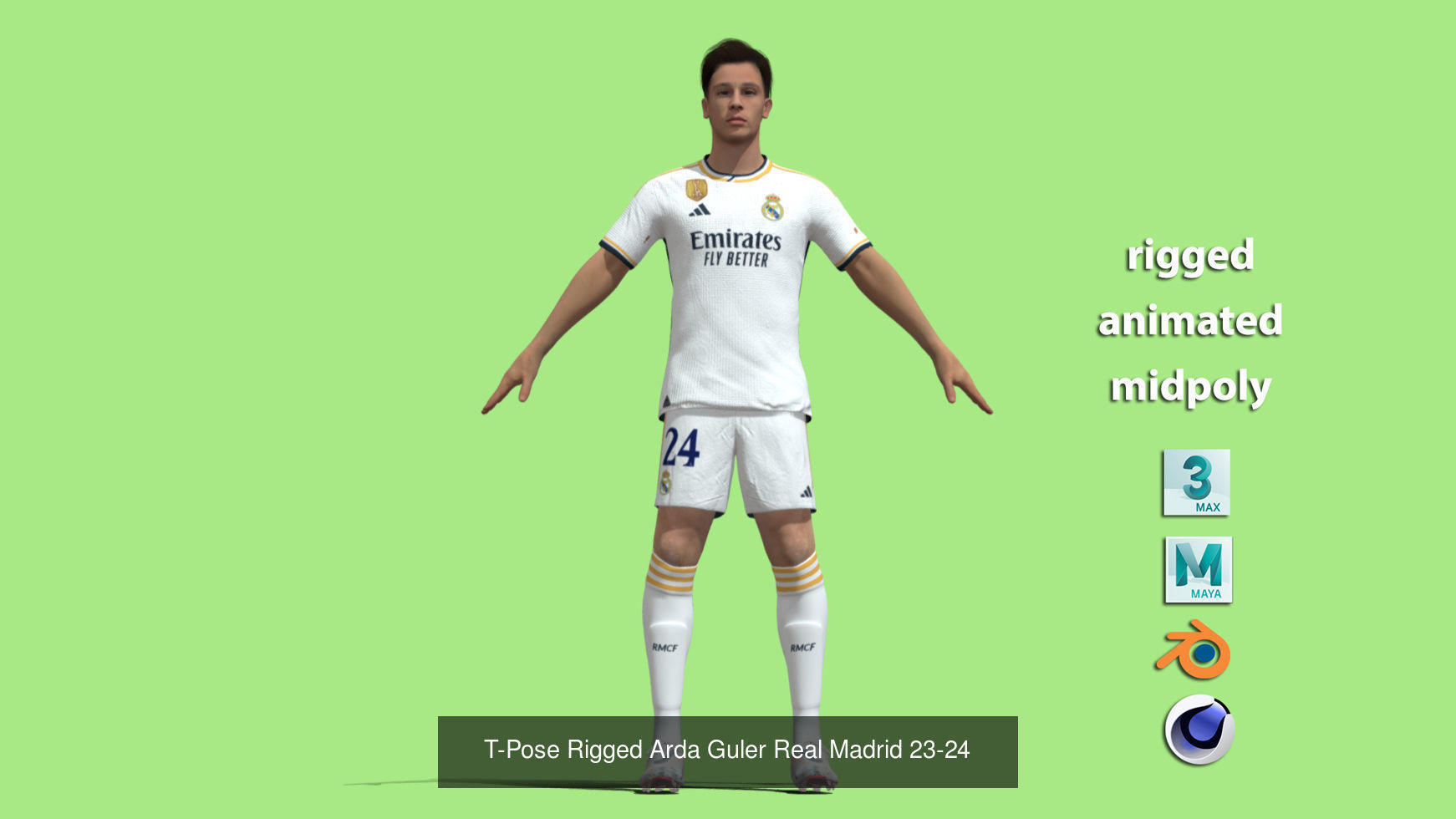 Real Madrid Squad 23-24 18 players  3D Model Collection_10