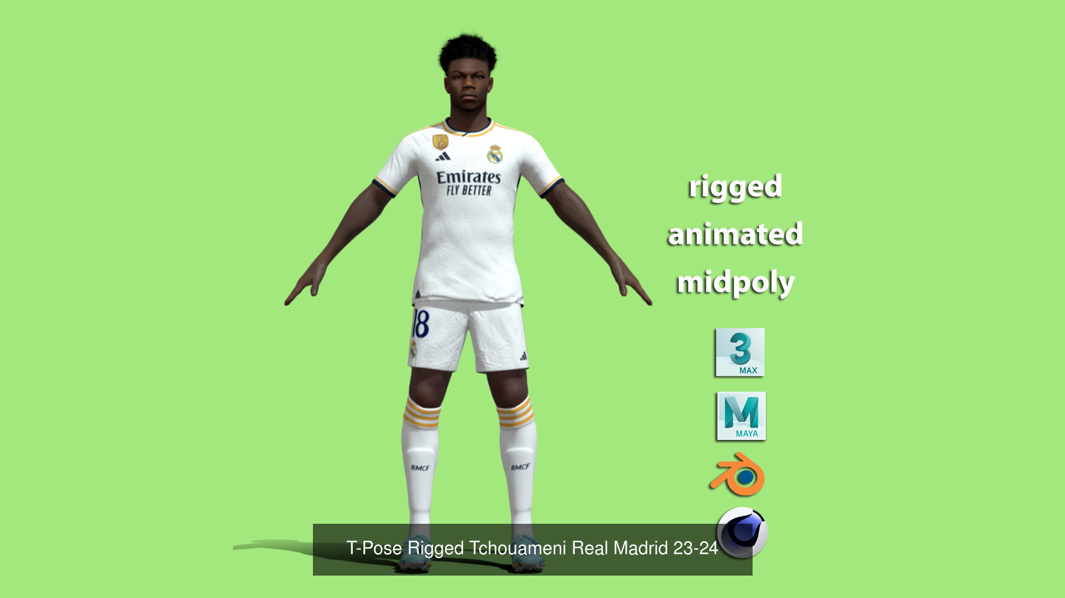 Real Madrid Squad 23-24 18 players  3D Model Collection_9