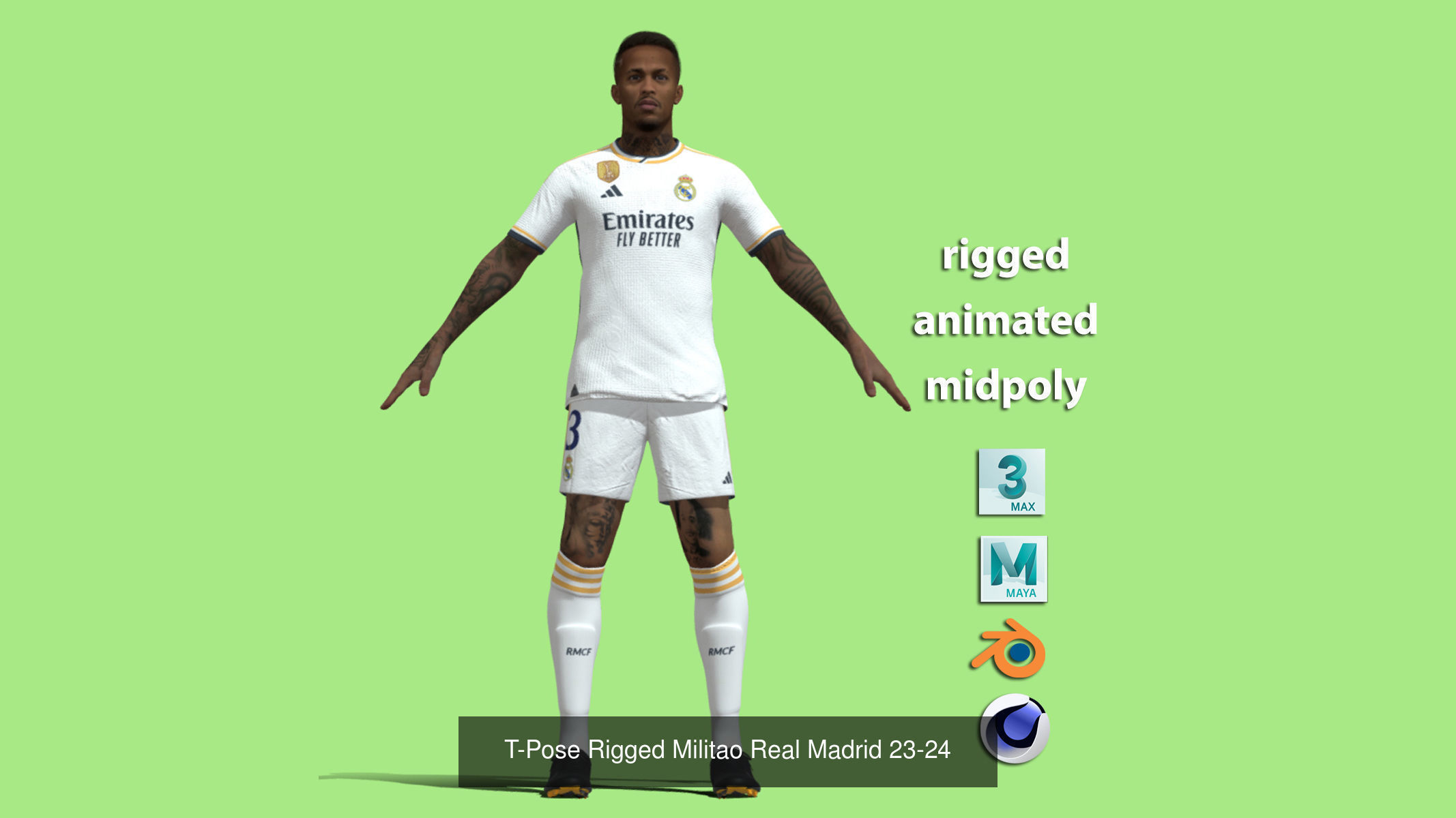Real Madrid Squad 23-24 18 players  3D Model Collection_13