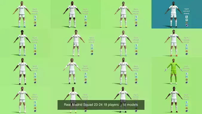 Real Madrid Squad 23-24 18 players 