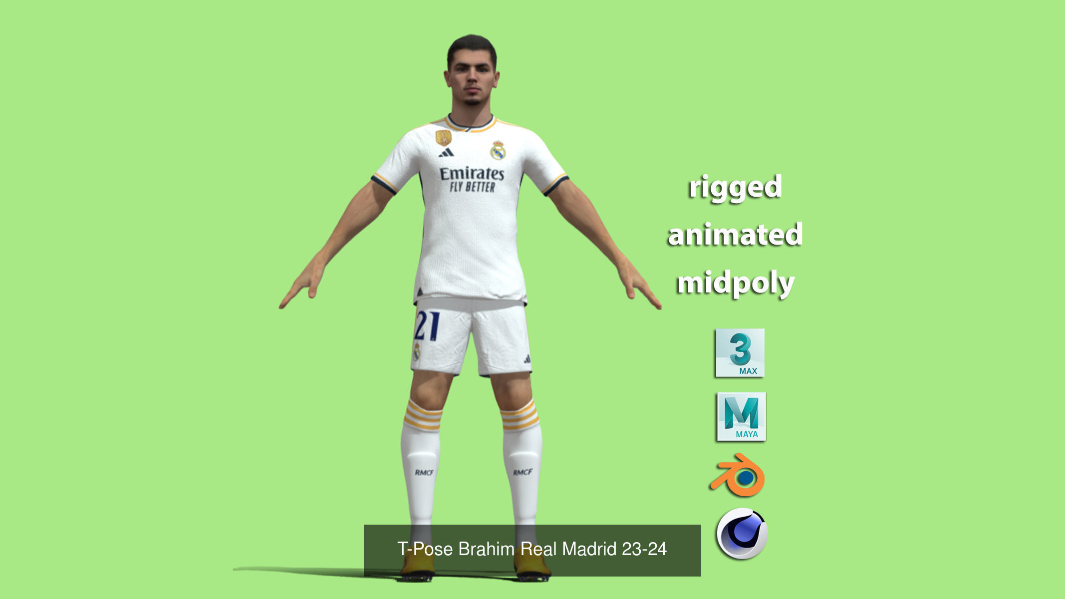 Real Madrid Squad 23-24 18 players  3D Model Collection_7