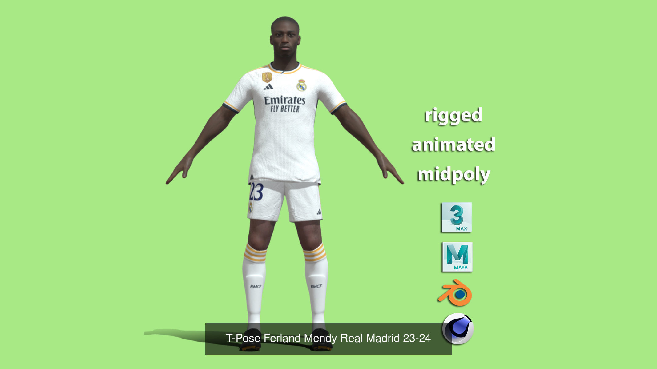 Real Madrid Squad 23-24 18 players  3D Model Collection_19