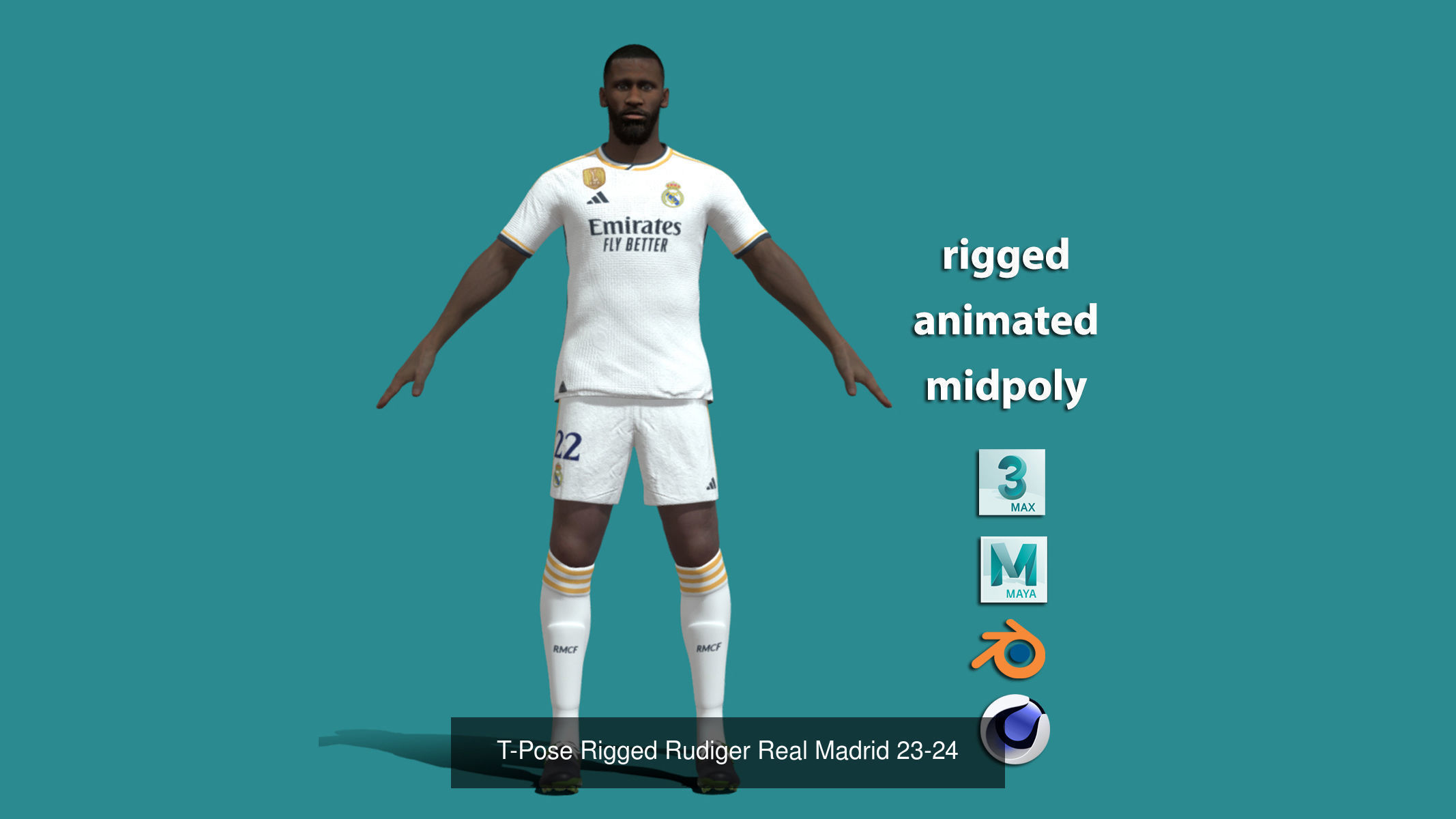Real Madrid Squad 23-24 18 players  3D Model Collection_8