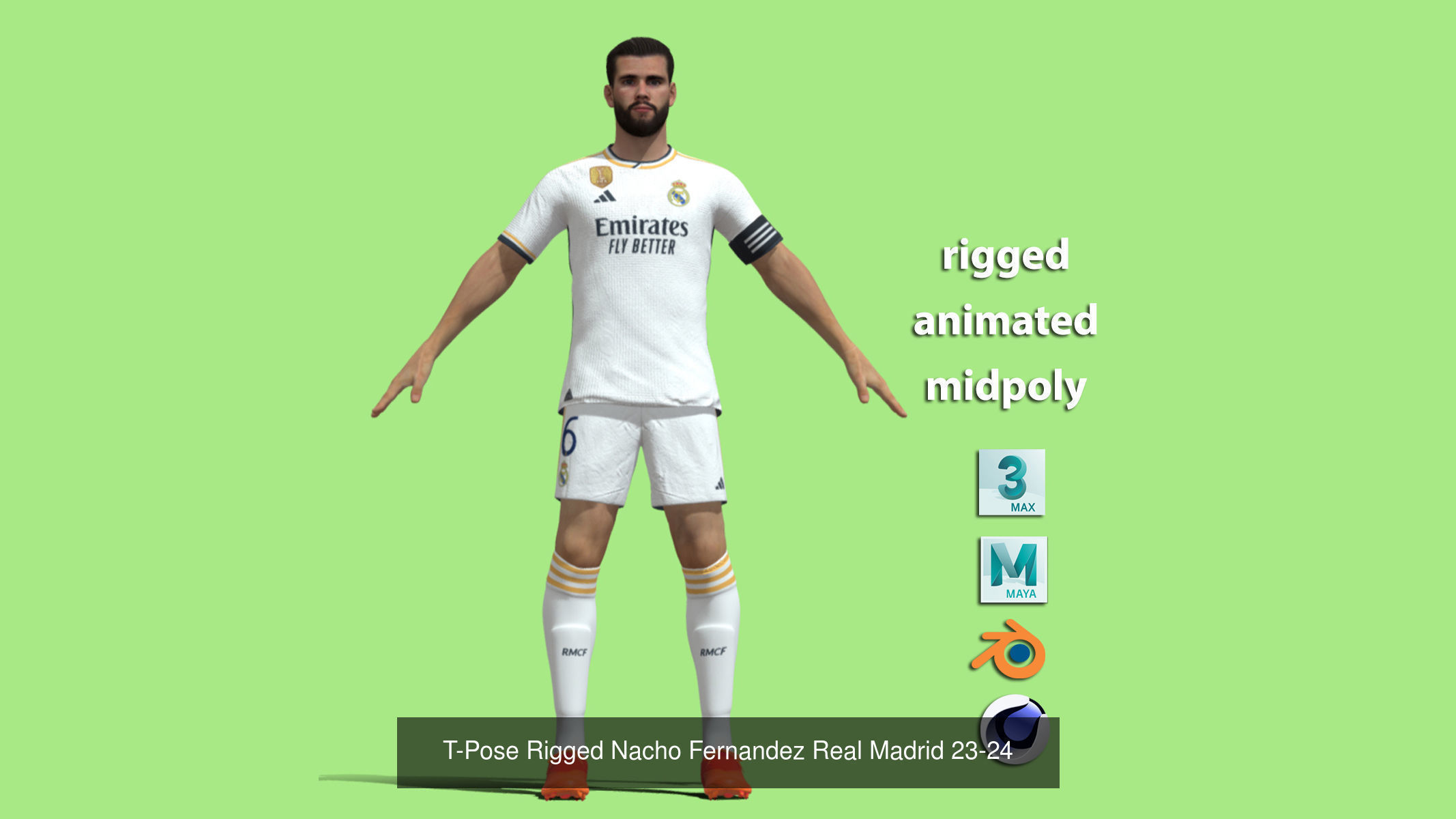 Real Madrid Squad 23-24 18 players  3D Model Collection_12