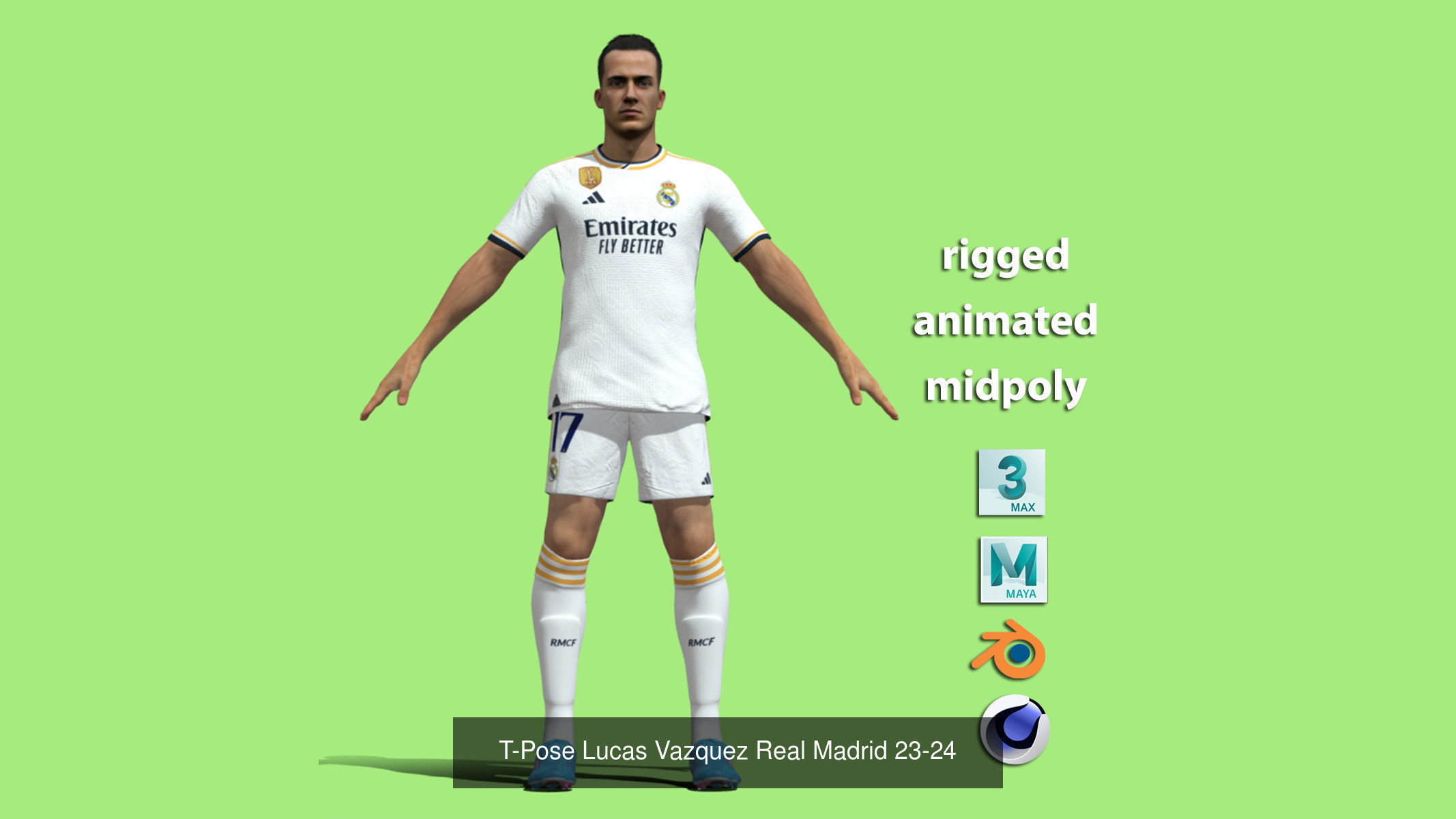 Real Madrid Squad 23-24 18 players  3D Model Collection_5