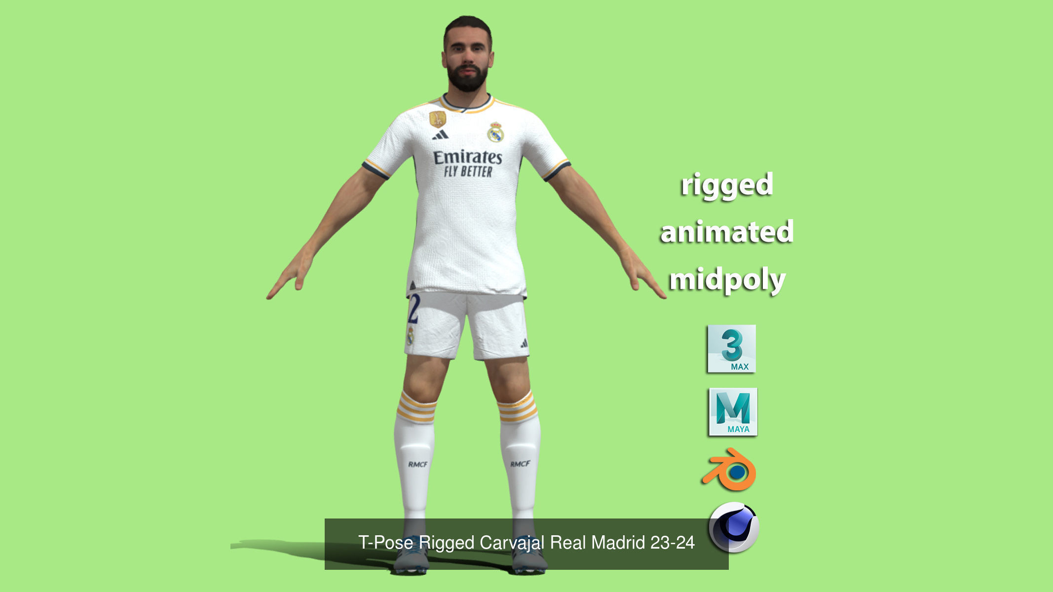 Real Madrid Squad 23-24 18 players  3D Model Collection_15