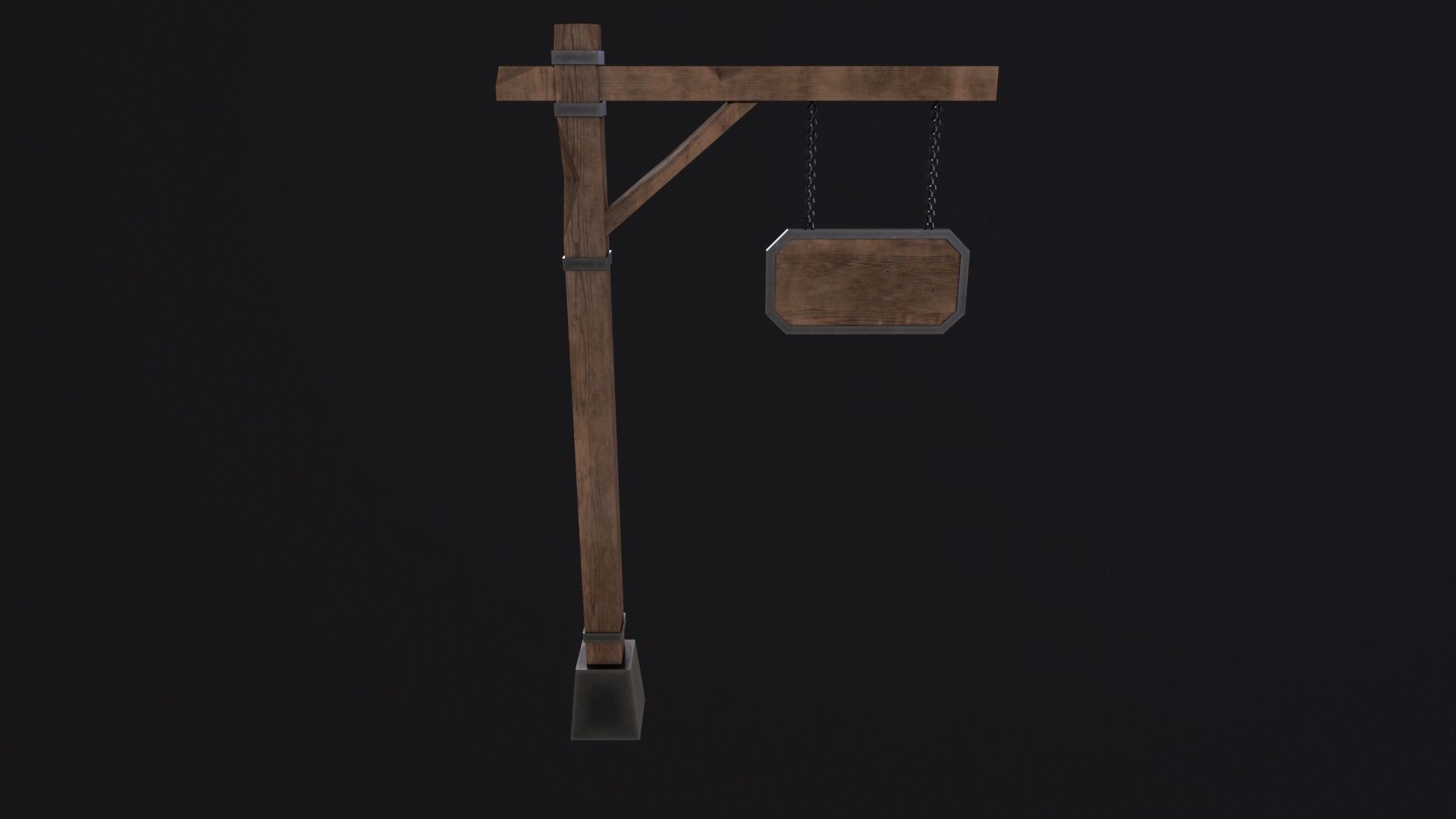 Medieval sign Low-poly 3D model_5