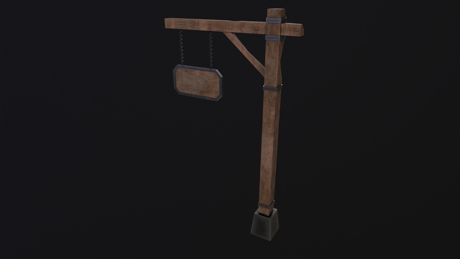 Medieval sign Low-poly 3D model_2